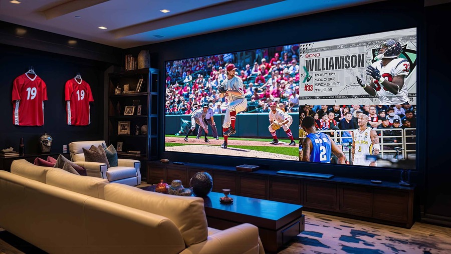 Home theater with LED video wall